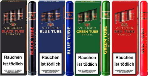 Villiger Coloured Tubes Zigarillos der Serie Villiger Coloured Tubes