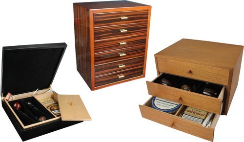 Pfeifenzubehör der Serie Adorini Pfeifenschränke und Schatullen