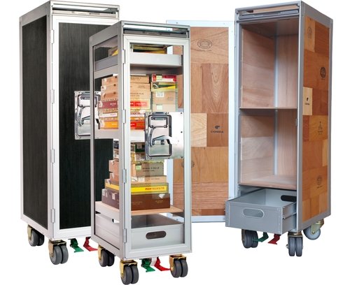Zigarrenzubehör der Serie Adorini Flugzeugtrolley Humidore
