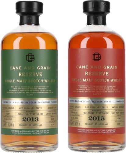 Spirituosen der Serie Cane and Grain Whisky