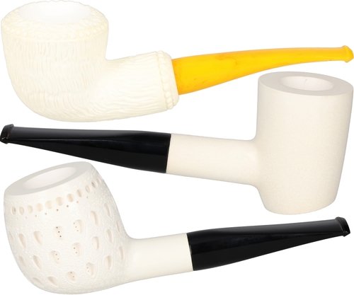 Pfeifen der Serie White Pipes Meerschaum