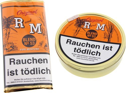 Tabak der Serie R and M Pfeifentabak ehemals Rum &amp; Maple