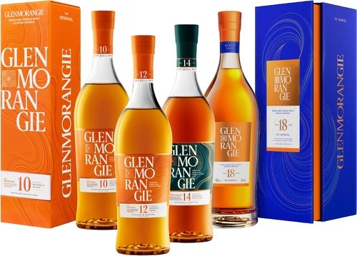 Spirituosen der Serie Glenmorangie Single Malt Whisky