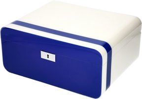 Zigarrenzubehör Humidor  Guy Janot Weiß/Blau Lack für 50 Zigarren (635)