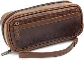 Guy Janot Pipe Case 2er braun Buffalo / Canvas (6932)