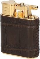 Dunhill Unique Turbo Feuerzeuge Aligator Gold Plated brown (DU24FRT6103201TU)