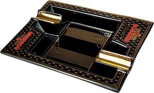 Bossner Ashtray Schwarz/Logo mit 2 Ablagen