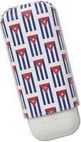 Elie Bleu Lederetui Small Cuban Flags für 2 Zigarren