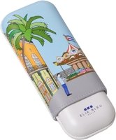 Elie Bleu Lederetui Casa Cubana Carousel für 2 Zigarren (EG20CUCC23)