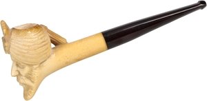 Heibe Meerschaum gerade, schwarzes Mundstück (Nr. 136)