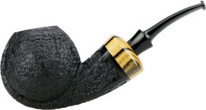 Pfeifen Freehand Pfeifen  Sabina Pipes Sandblasted Bent Apple with Black and White Ebony