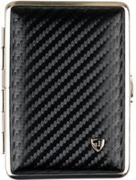 Zigarrenzubehör Etui  vom Hofe Manufaktur 18er Leder Carbonoptik schwarz Rahmen nickel (605301)