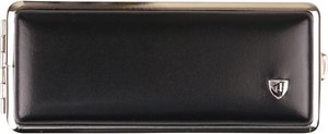 vom Hofe Manufaktur Zigarilloetui 8er Leder schwarz Rahmen nickel (612501)