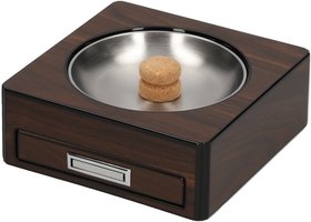 Pfeifenzubehör Aschenbecher  Lubinski Walnut Wood Square with Drawer
