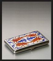 Sillems Zigarilloetui Epoque Antique Blau/Gelb (1943BG)