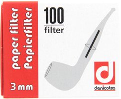 Pfeifenzubehör Pfeifenfilter  Denicotea 3mm Papierfilter (100er Packung) (101502)