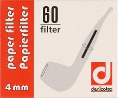 Pfeifenzubehör Pfeifenfilter  Denicotea 4 mm Papierfilter (60er Packung, entspricht Heibe Nr. 3) (101504)
