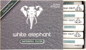 White Elephant Pfeifenfilter 9mm Supermix-Filter (40 Stück) (20302)