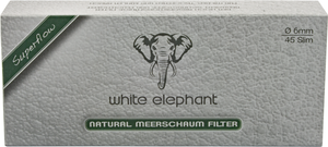 White Elephant Pfeifenfilter 6mm Naturmeerschaum-Filter (45 Stück) (20204)
