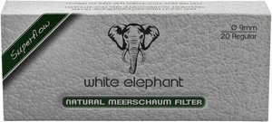 White Elephant Pipe Filter 9mm Naturmeerschaum-Filter (20 Stück) (20201)