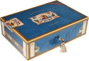 Zigarrenzubehör Humidor  Elie Bleu für 110 Zigarren Sykomore Maserung (Blau)