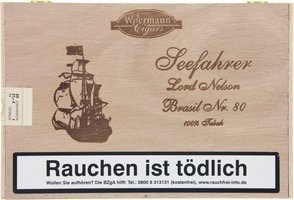 Woermann Cigars Seefahrer 100% Tabak Corona Lord Nelson Brasil No. 80 (25er Kiste)