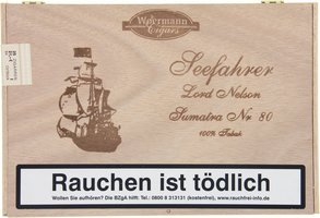 Woermann Cigars Seefahrer 100% Tabak Corona Lord Nelson Sumatra No. 80 (25er Kiste)