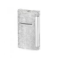 Zigarrenzubehör Feuerzeug  S.T. Dupont Swarovski crystals & Chrome White (010090)