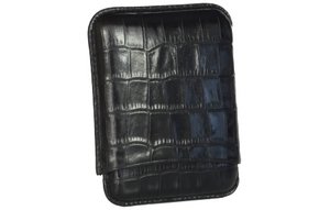 Zigarrenzubehör Etui  Martin Wess 2er gross Kroko schwarz