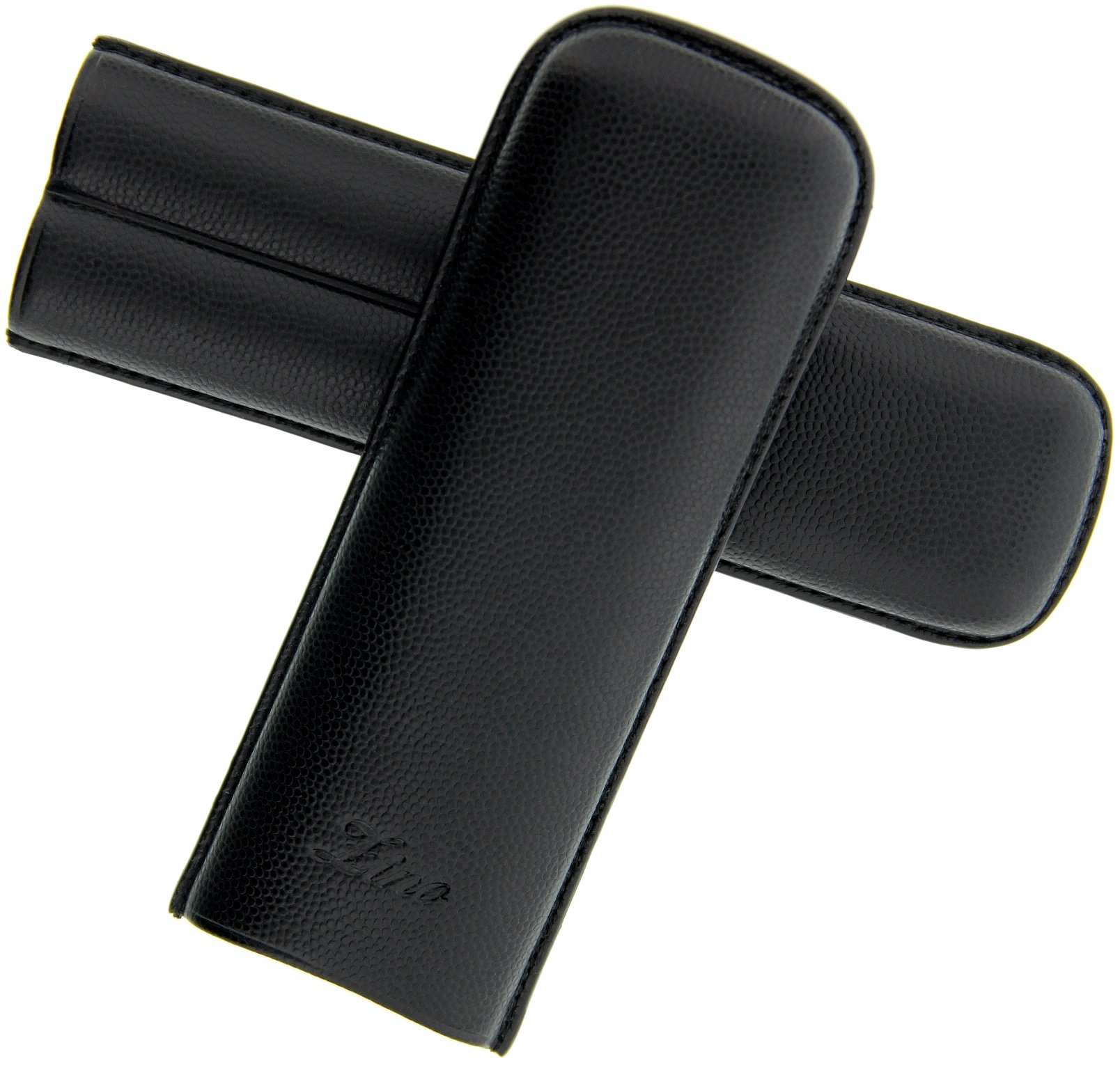 Zino Leder Zigarrenetui schwarz Corona 2 (C2 - 3540) Detailansicht