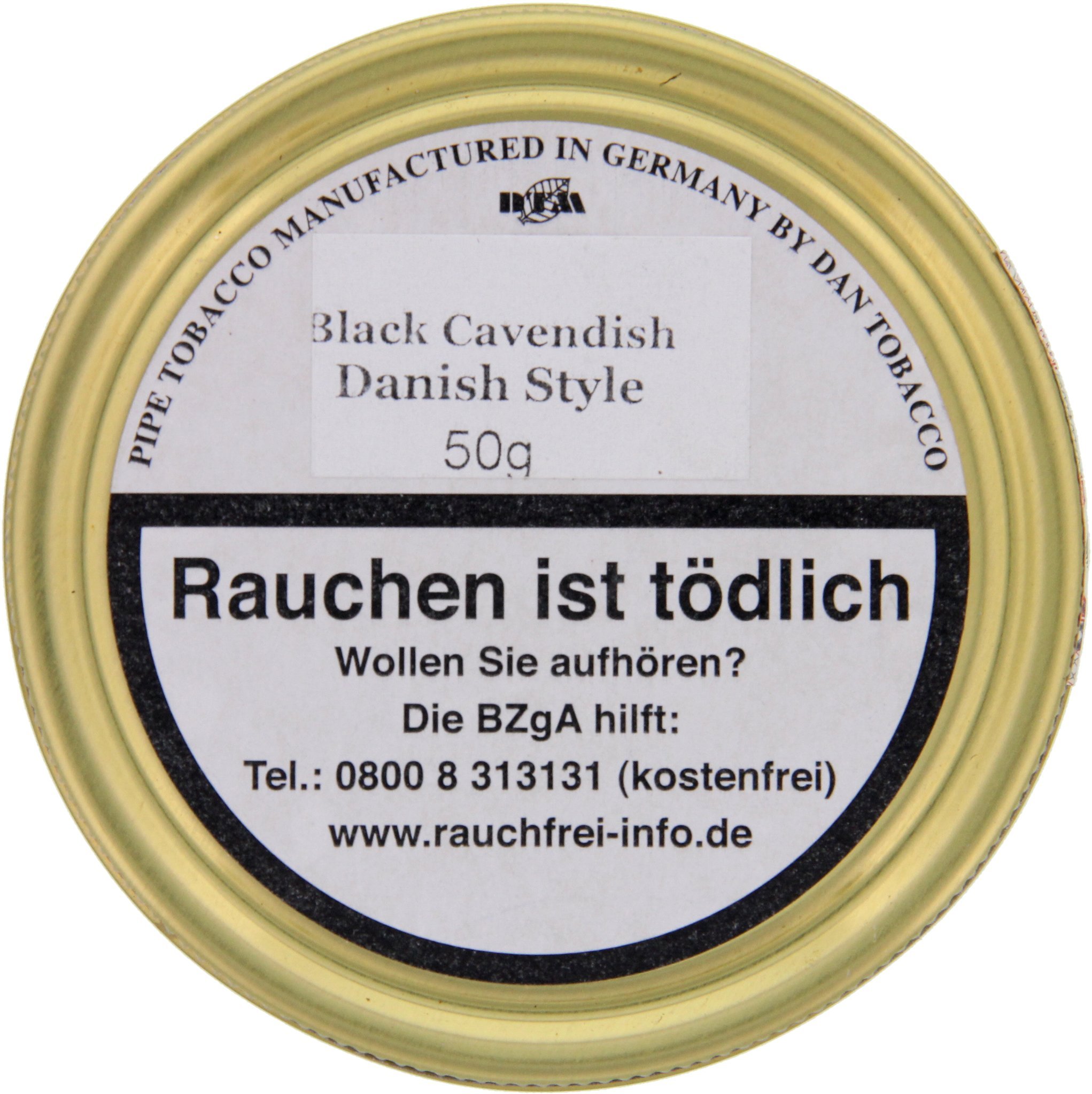 Dan Tobacco Black Cavendish Danish Style 50g Dose