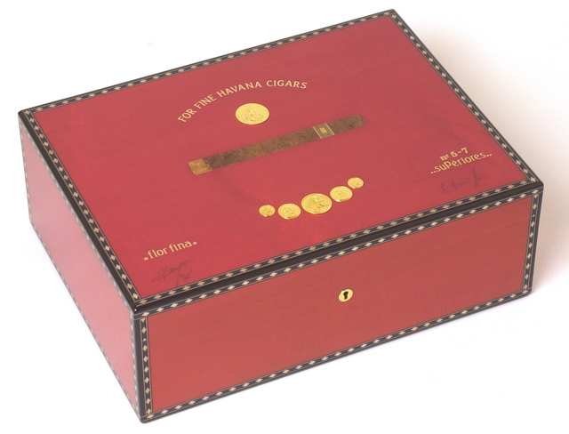 Elie Bleu Collection Medailles Humidor Humidor für 75 Cigarren mit einer Sykomo