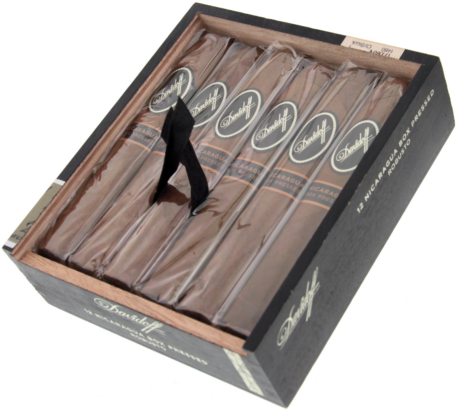 Davidoff Nicaragua Robusto BOXPRESSED 12er Kiste offen