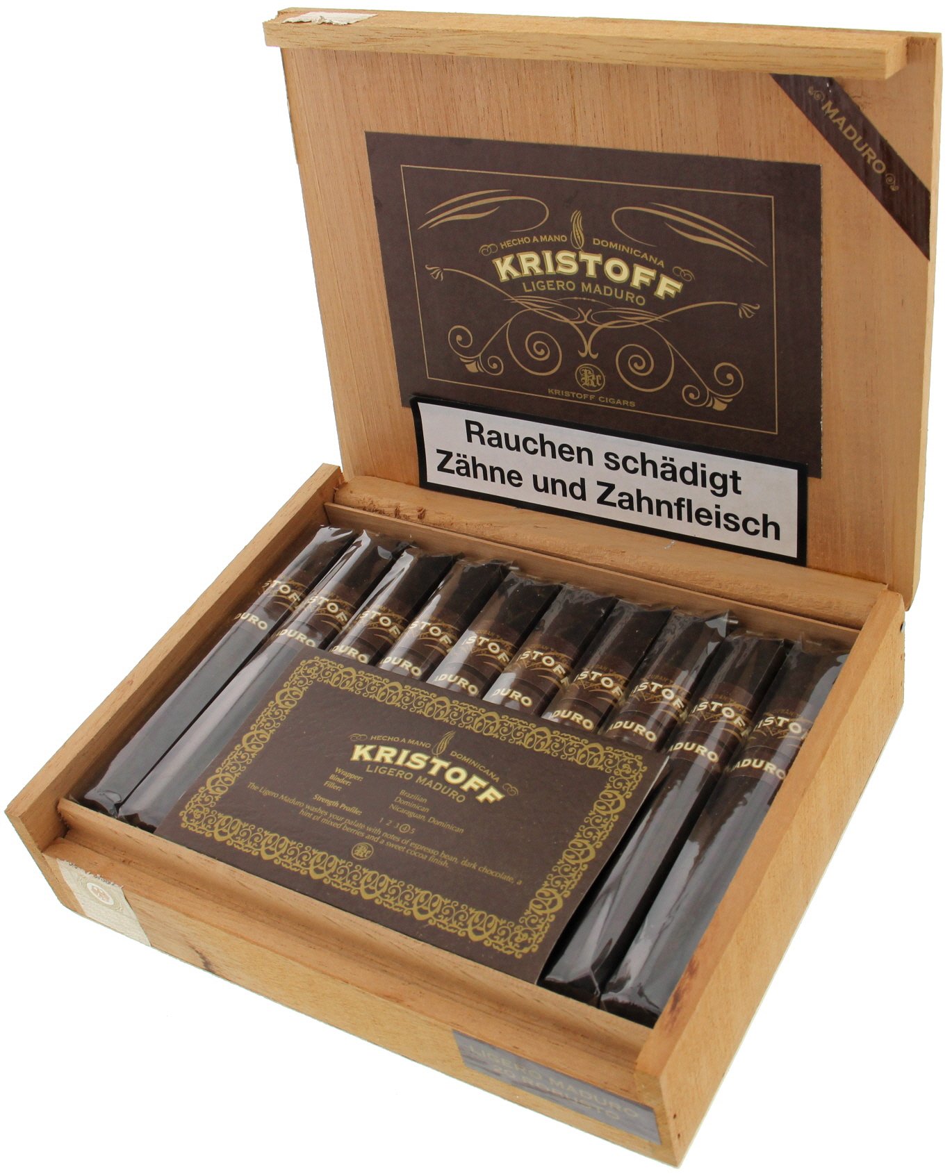 Kristoff Ligero Maduro Robusto Kiste offen