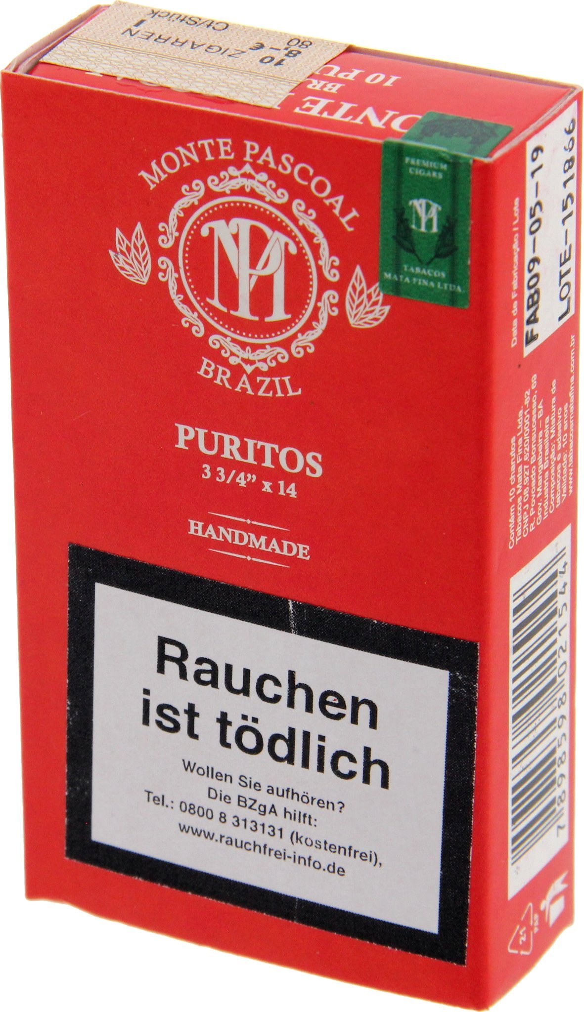 Tabacos Mata Fina Monte Pascoal Selection 2015 Purito 10er