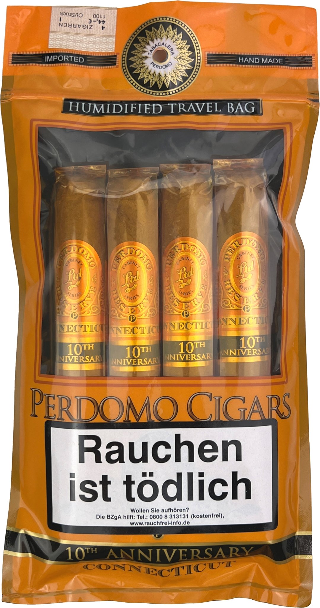 Perdomo Reserve 10th Anniversary Epicure (Connecticut) 4er Freshpack