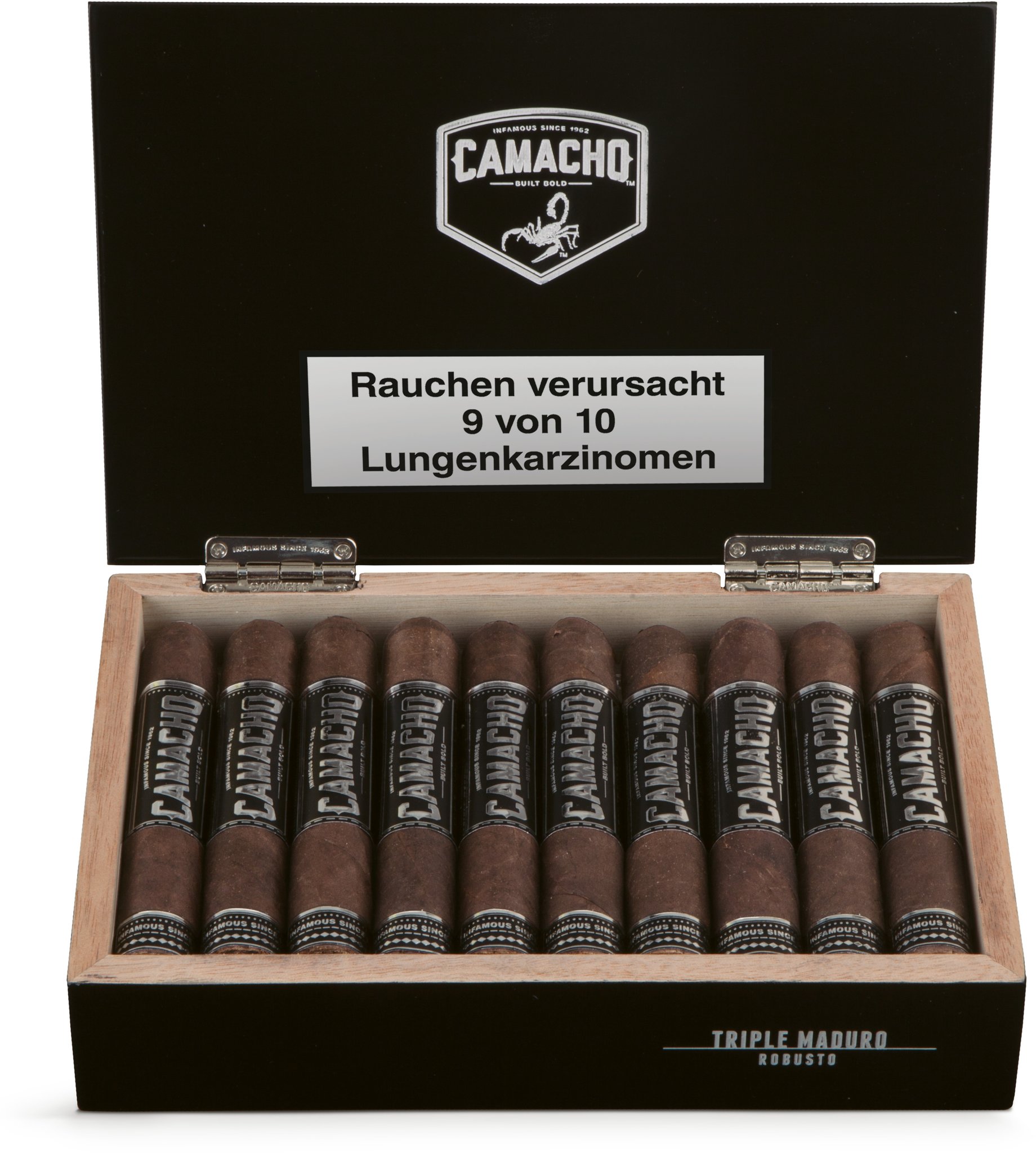 Camacho Triple Maduro Robusto Kiste offen