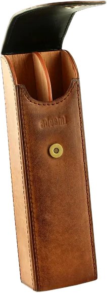 Leder braun 2 Zigarren Etui offen 2