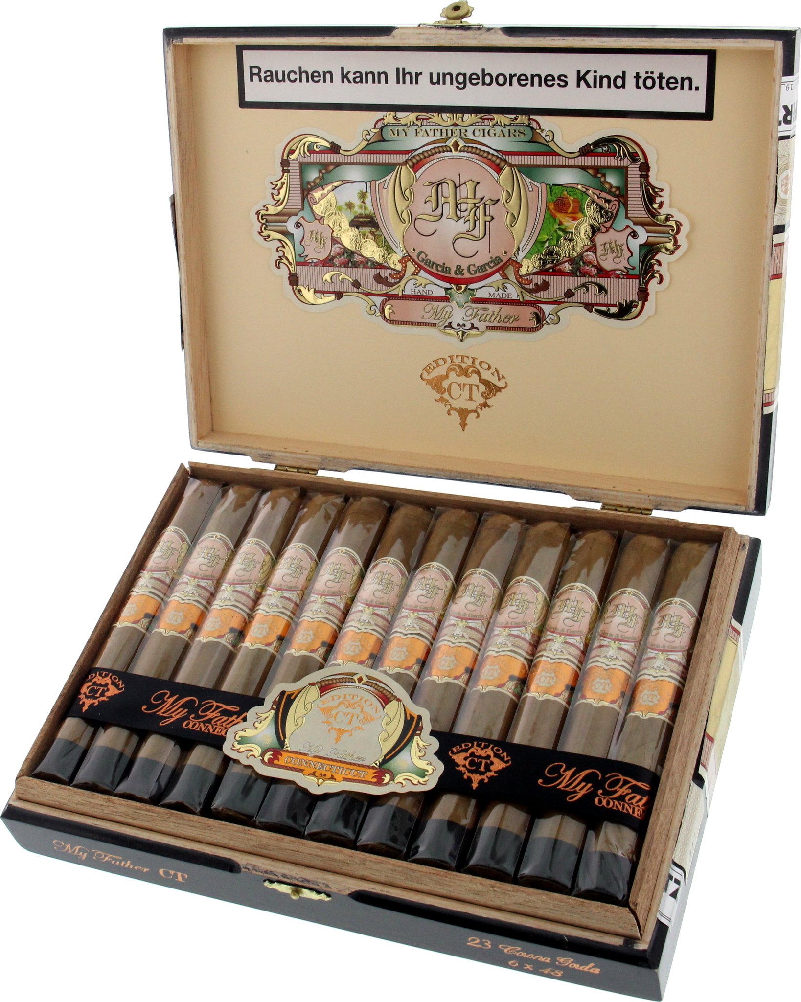 Don Pepin My Father Cigars Connecticut Corona Gorda Kiste offen