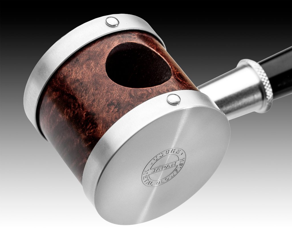 Tsuge Metal Blowfish Silver Pfeifenkopf Detailbild
