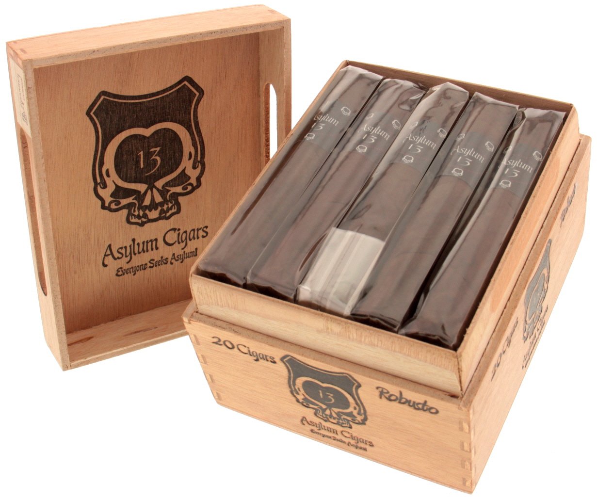 Asylum Cigars 13 Fifty Robusto 50 x 5 kiste offen
