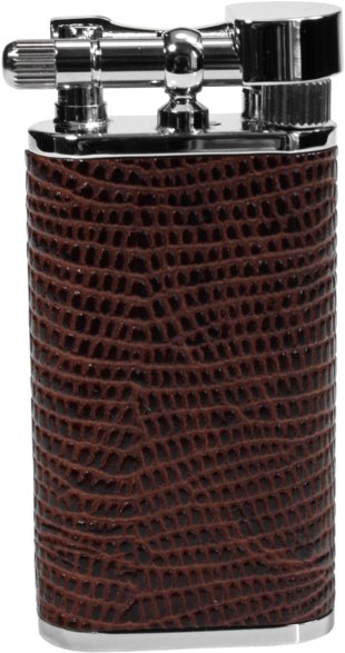 Pearl Pfeifenfeuerzeug Stanley Rindleder mit Eidechsenprägung braun (PE72980-70)