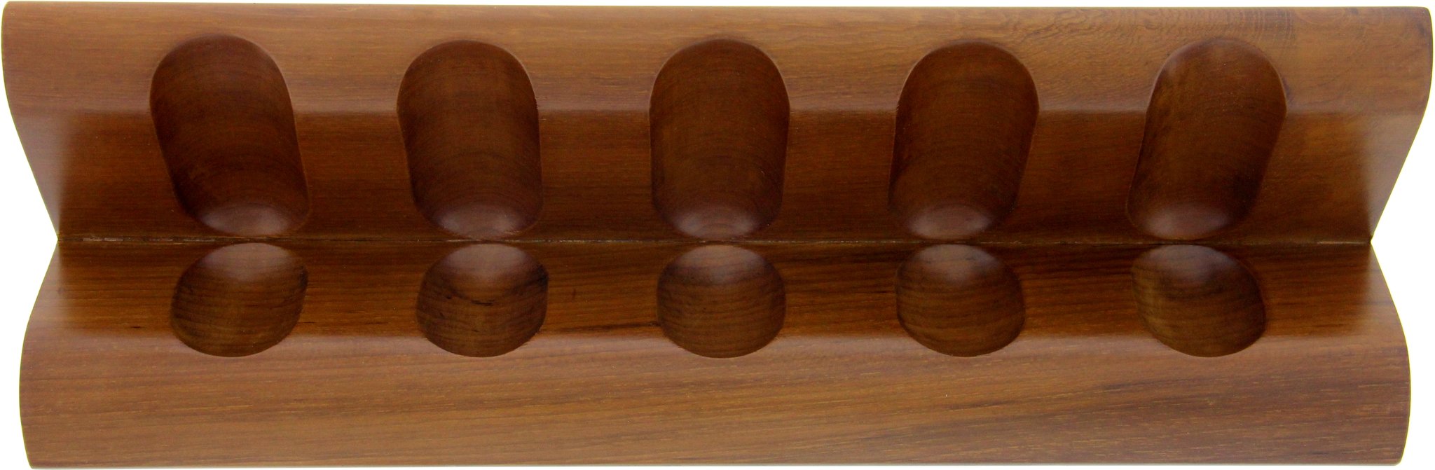 Classic Pfeifenständer 5er Walnuss matt (550415) von oben