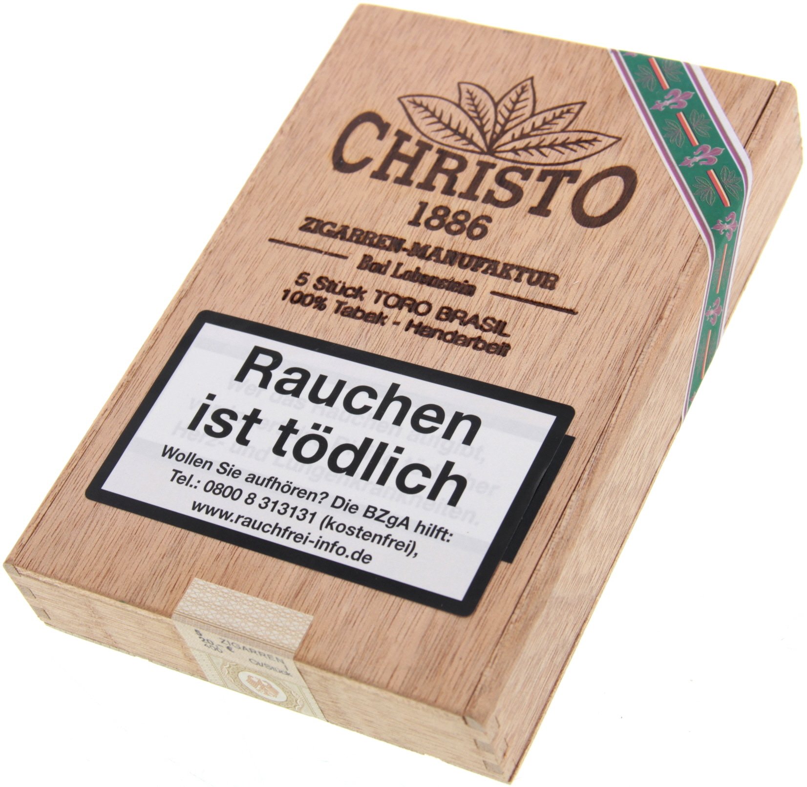 Christo 1886 Zigarrenmanufaktur Cigarren Toro Brasil 5er Kiste