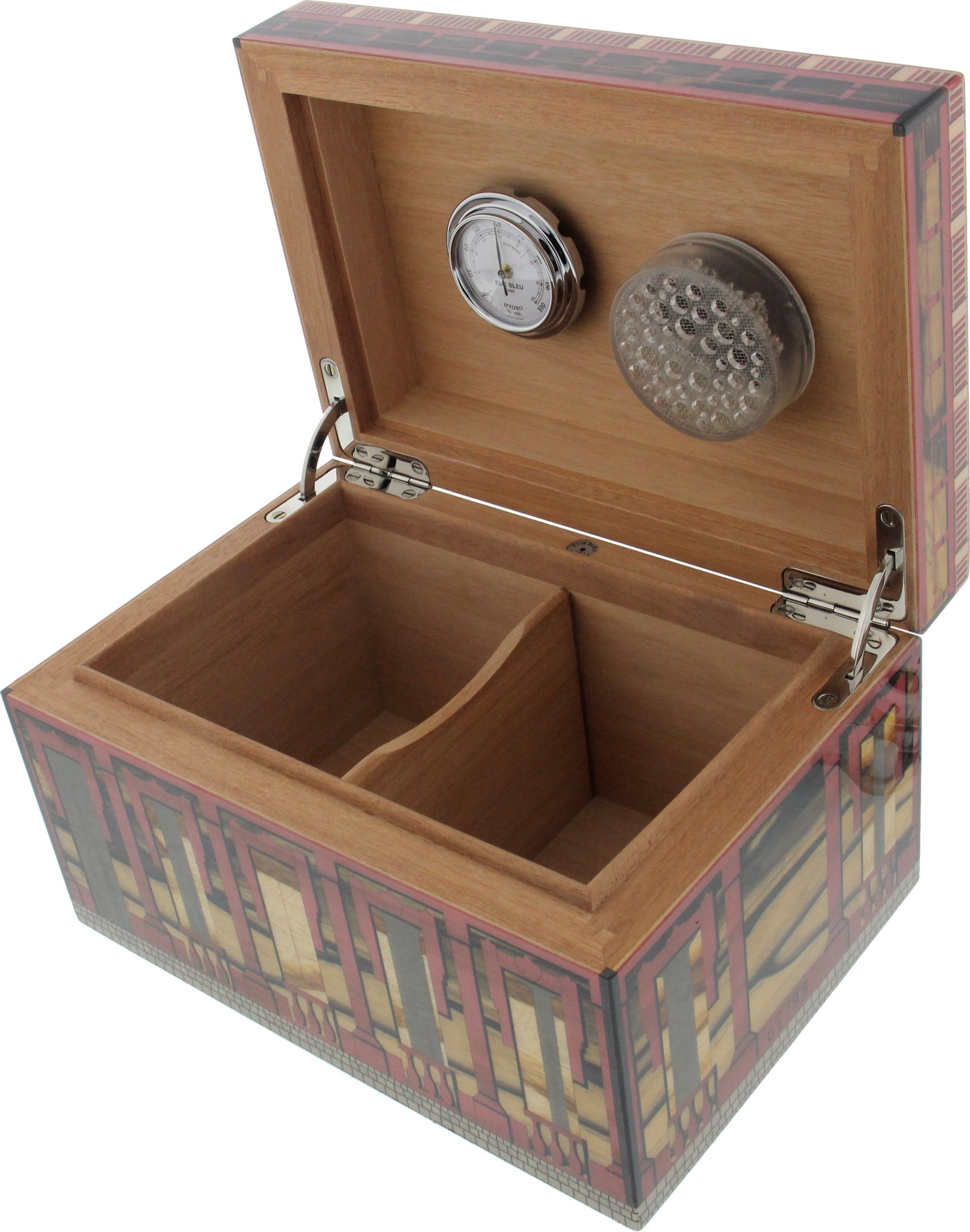 Elie Bleu Casa Cubana Collection Limited edition Humidor für 30 Zigarren Multicolor Edition offen