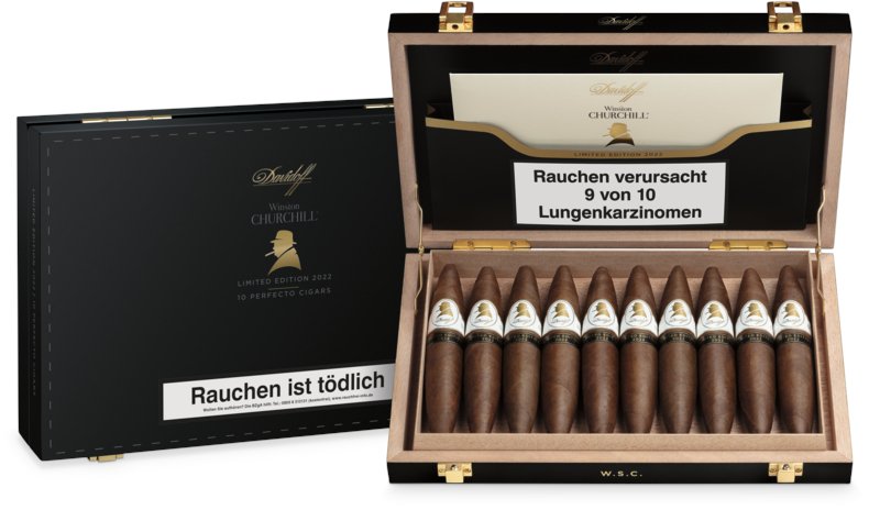Davidoff Winston Churchill Limited Edition 2022 Kiste offen Detailbild