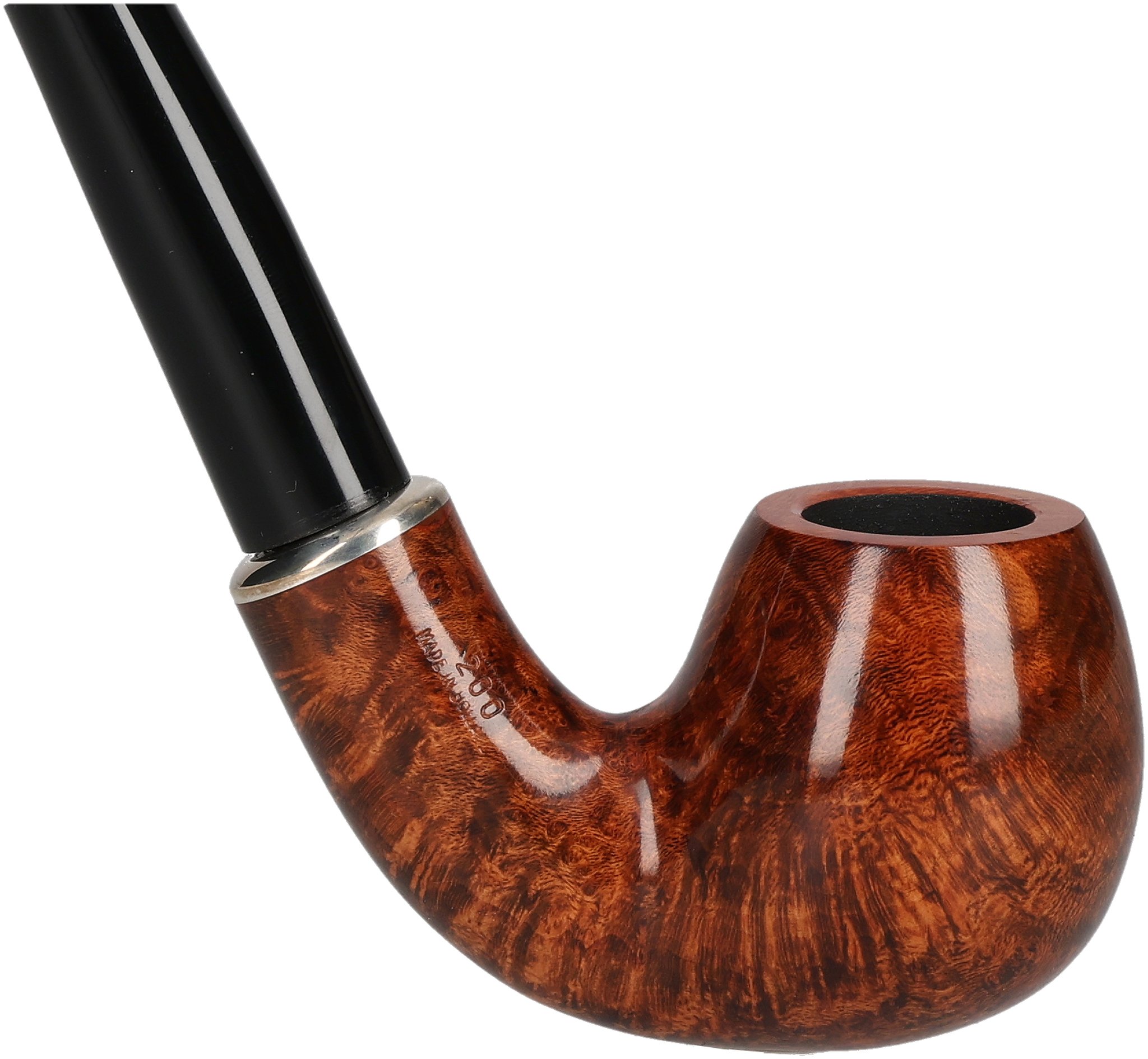 Churchwarden Pfeifen Tan Polish Modell 200 mit Silber_04