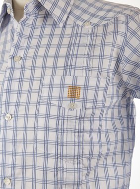 Cohiba Atmosphere Guayabera Hemden weiß/dunkelblau kariert Größe XL (6399490) Detailbild Logo