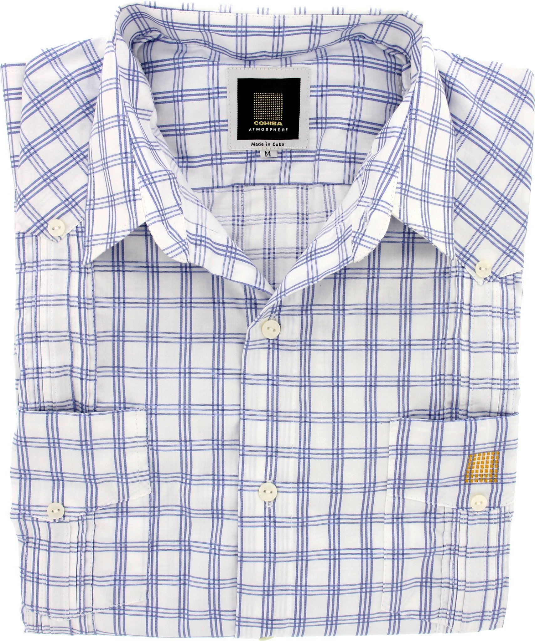 Cohiba Atmosphere Guayabera Hemden weiß/dunkelblau kariert Größe M (6399480) Detailbild