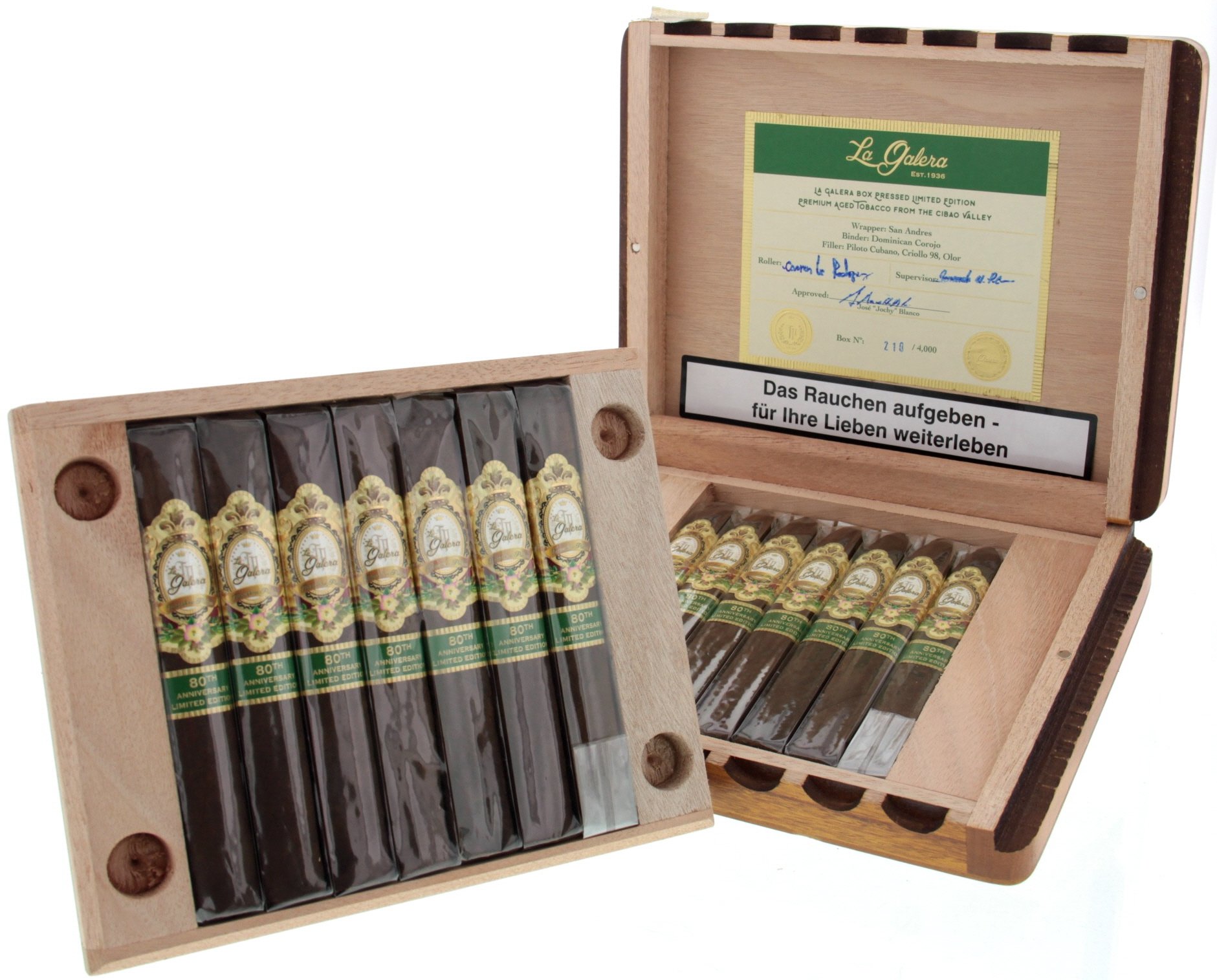 La Galera Sampler 80th Anniversary Box Pressed Limited Edition offen Detailbild